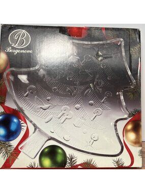 Borgonovo Christmas Tree-Shaped Glass Serving Tray